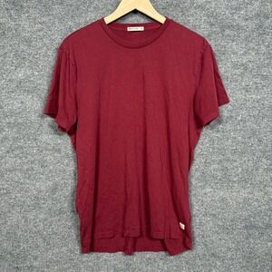 Marine Layer Womens Medium Crew Neck Tee Brown Cotton Tencel Blend Short Sleeves